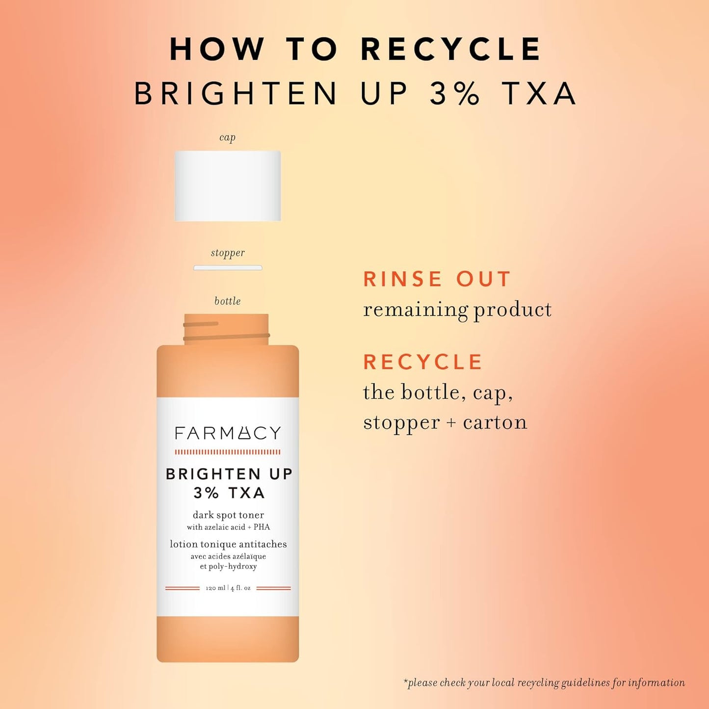 Farmacy 3% TXA Brightening Toner for Face - Dark Spot Corrector with Azelaic Acid, Tranexamic Acid + 5% PHA - Helps Even Texture + Tone, Fade Dark Spots + Exfoliate - Glow-Enhancing Skin Care (120ml)