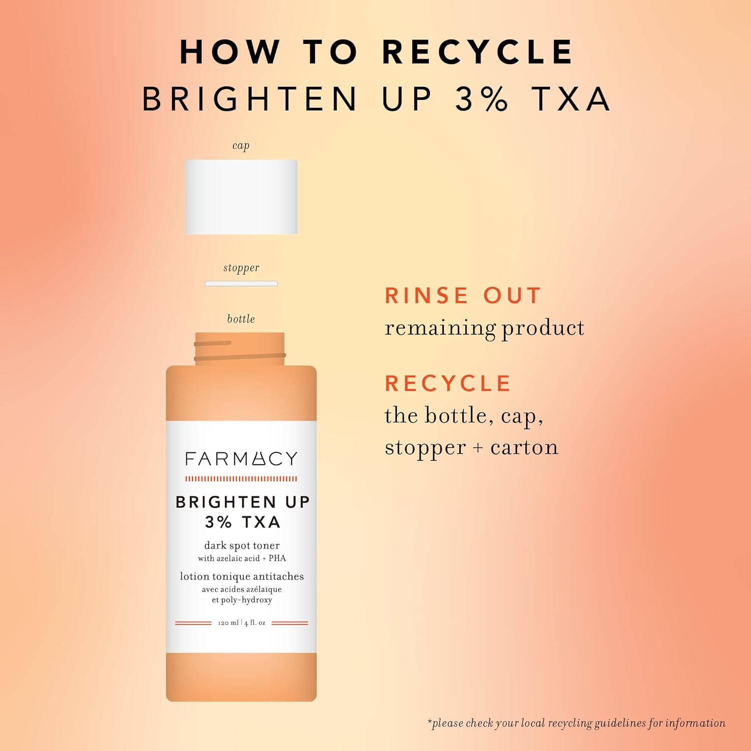 Farmacy 3% TXA Brightening Toner for Face - Dark Spot Corrector with Azelaic Acid, Tranexamic Acid + 5% PHA - Helps Even Texture + Tone, Fade Dark Spots + Exfoliate - Glow-Enhancing Skin Care (120ml)