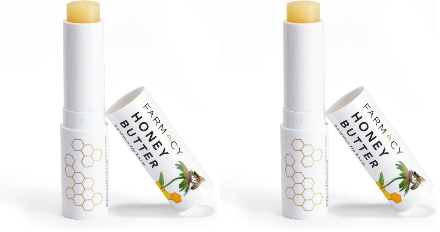 Farmacy Beeswax Lip Balm - Honey Butter Moisturizing Lip Care Enriched with Cupuaçu & Cocoa Butters, Proprietary Honey Blend and Vitamin E to Nourish, Soften & Heal (3.4g)