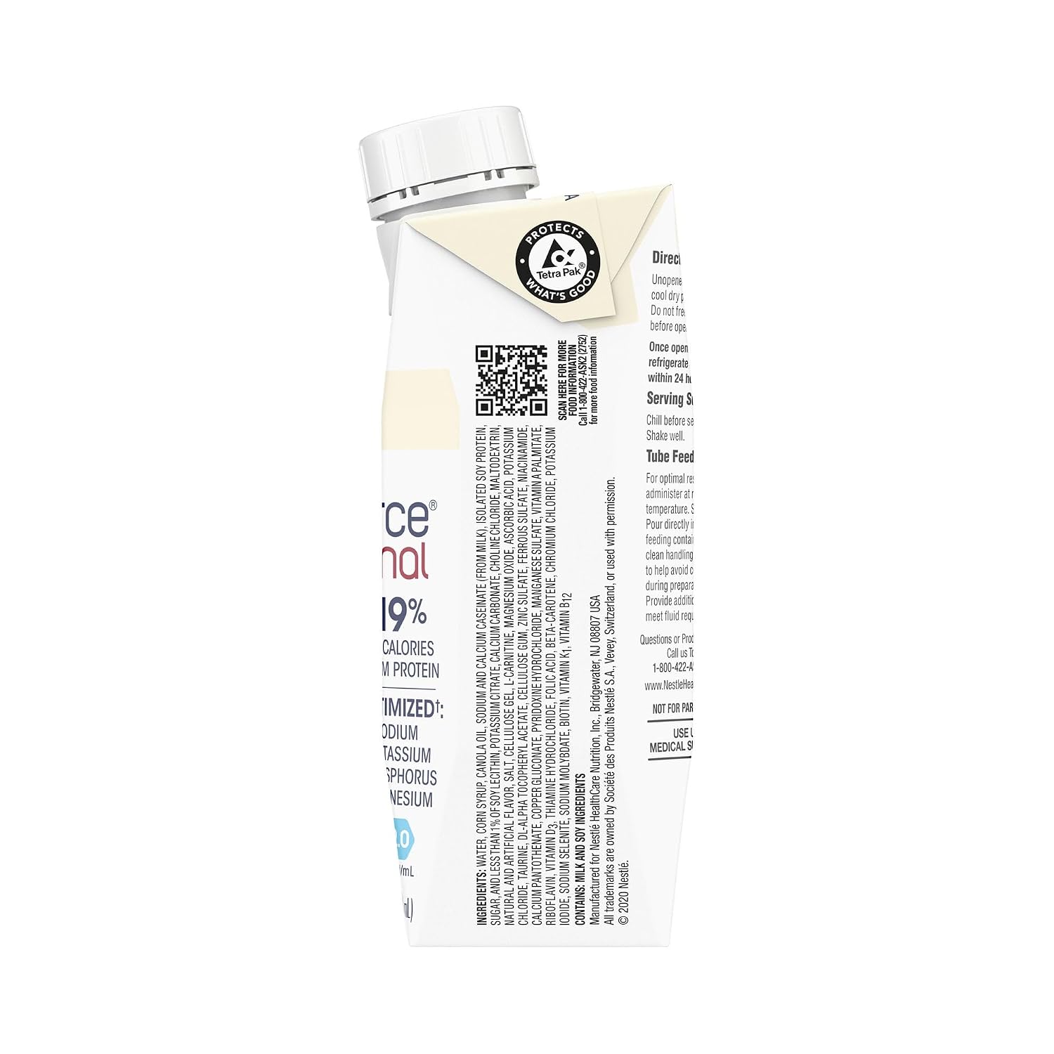 Nestle Novasource Renal Nutritionally Complete Formula Vanilla, 8 oz, 6 ct | Oral Supplement,Adult,8 oz.,Carton,Vanilla Flavor,Protein
