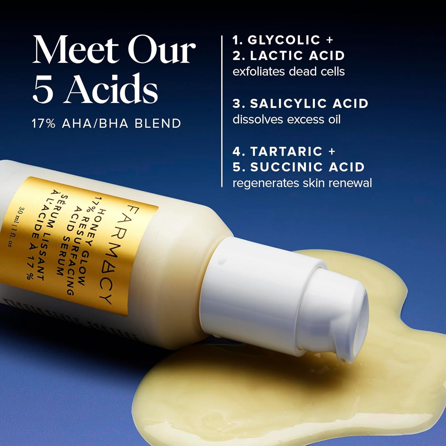Farmacy Honey Glow & Filling Good Bundle - 17% AHA & BHA Resurfacing Night Serum & Hyaluronic Acid Serum for Face