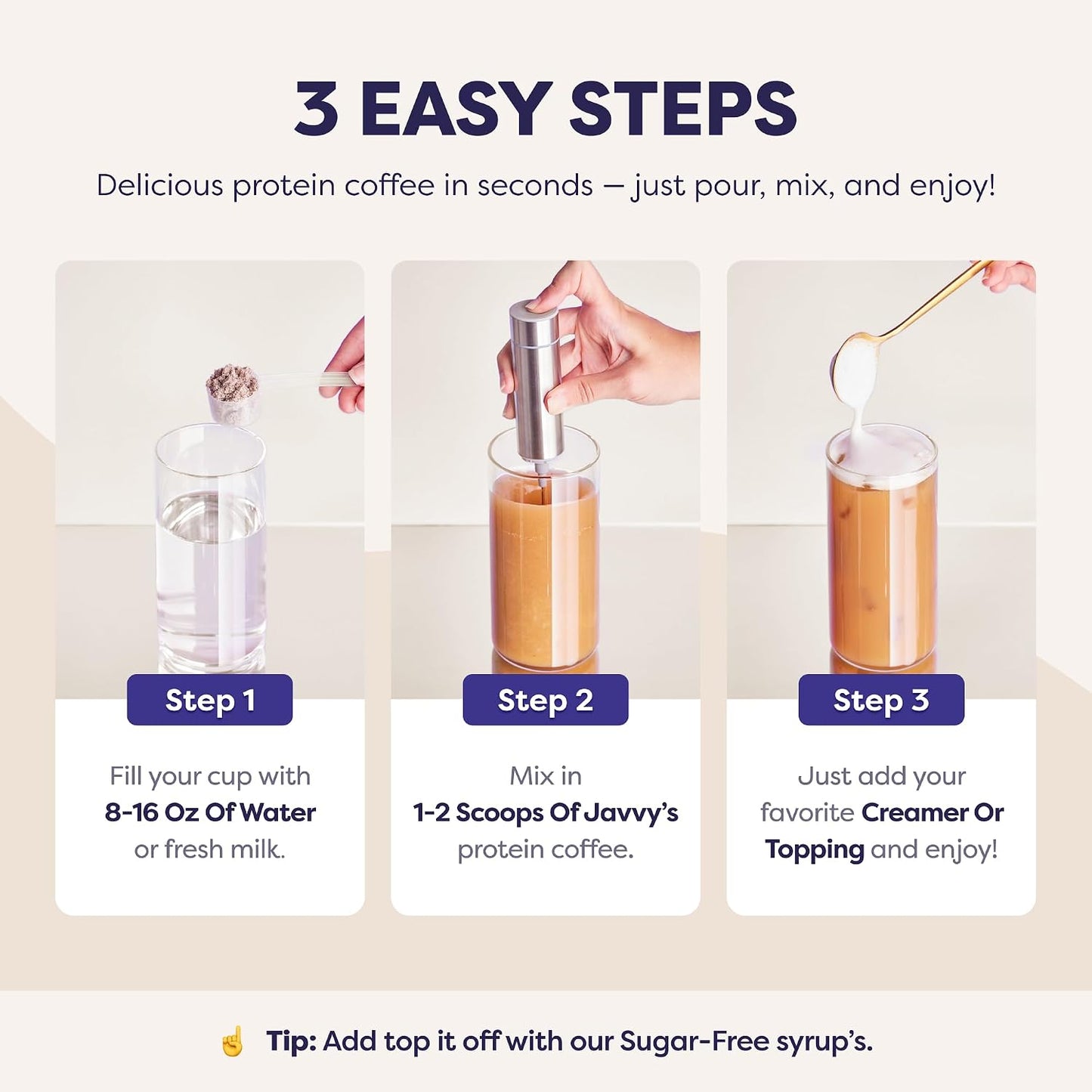 Javvy Protein Iced Coffee - Premium Whey Protein & Iced Coffees, 100% Natural Cold Brew, Zero Artificial Flavors & Sweeteners, 80mg Caffeine, No Added Sugar, 20 Servings, White Choc Mocha Discontinued