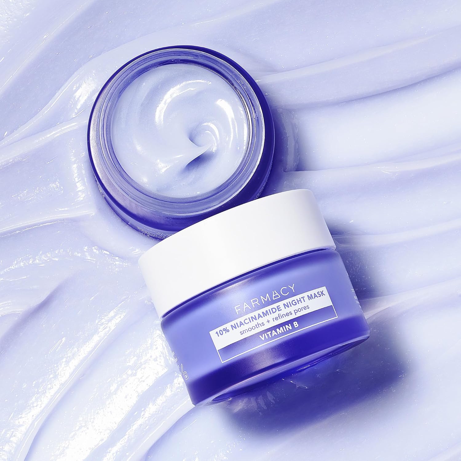 Farmacy Niacinamide Overnight Face Mask - Pore Refining Facial Mask with 10% Niacinamide - Replenishes Moisture Barrier with 3% Panthenol + Blueberry Seed Oil for Soft, Supple Skin (50ml)