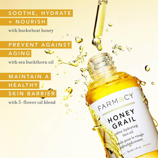 Farmacy Honey Glow & Honey Grail Bundle - 17% AHA & BHA Resurfacing Night Serum & Face Oil