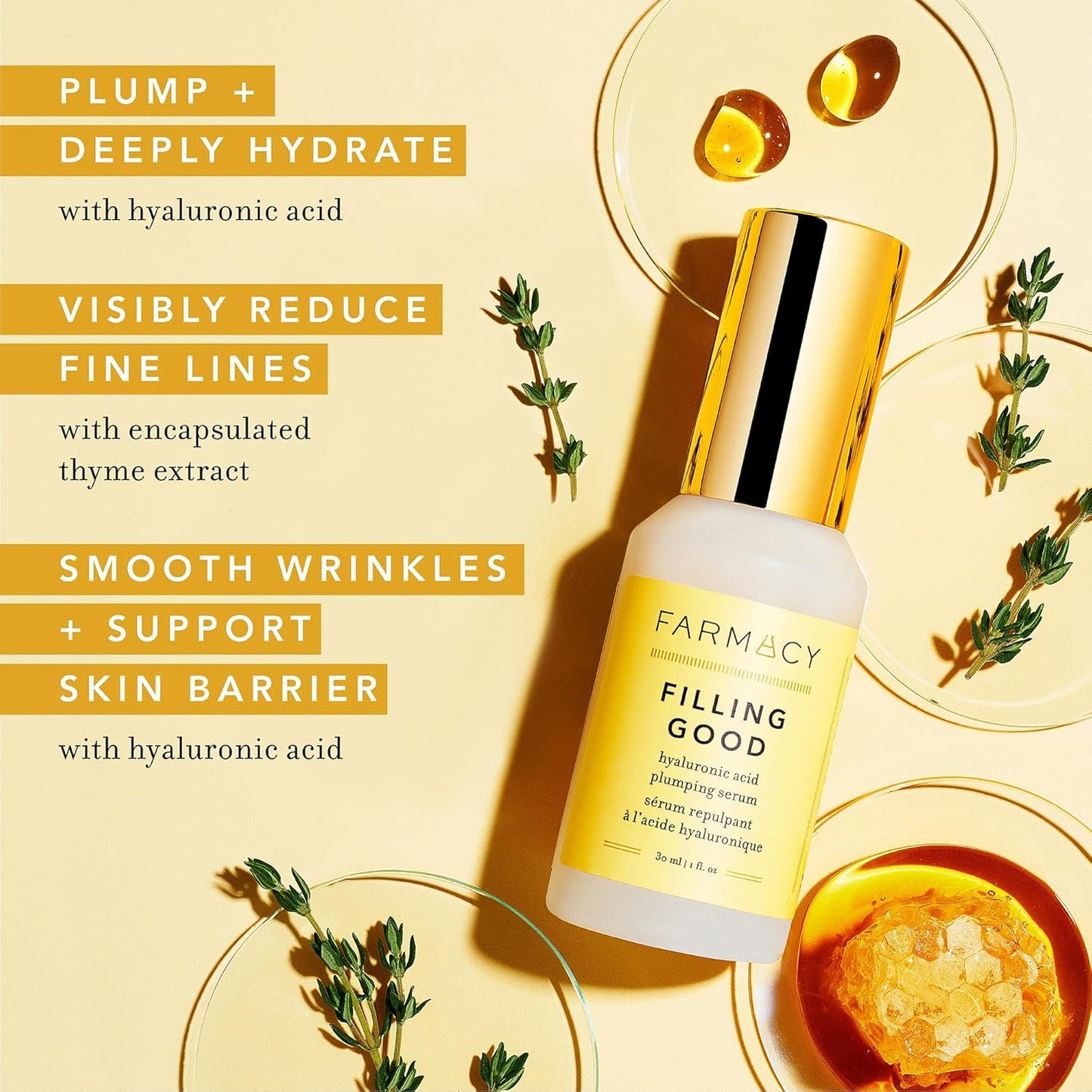 Farmacy Honey Glow & Filling Good Bundle - 17% AHA & BHA Resurfacing Night Serum & Hyaluronic Acid Serum for Face