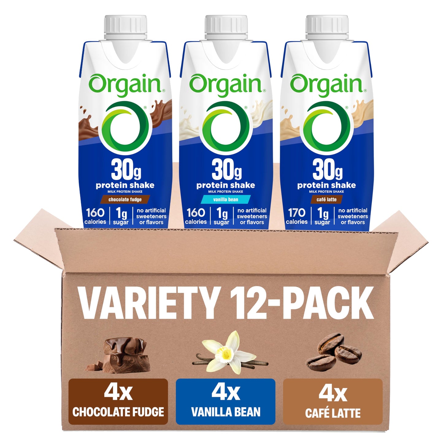 Orgain 38g High Protein Shake, Dairy Isolate Protein Milk, Chocolate Fudge, 6g BCAAs, 1g Sugar Per Serving, Meal Replacement, Ready to Drink, Keto Friendly, Gluten-Free 14 Fl Oz (Pack of 12)